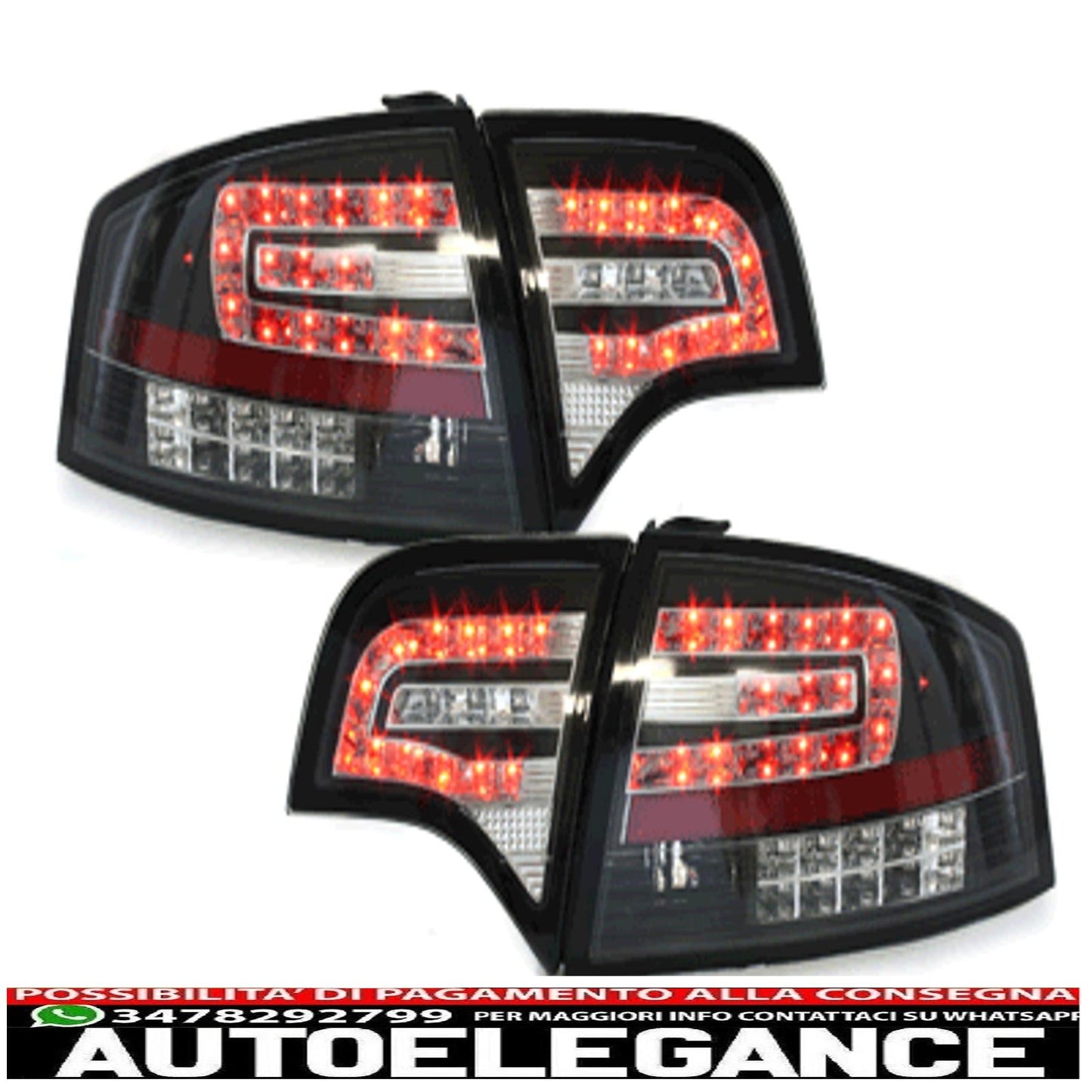led rear lights suitable for audi a4 b7 sedan (11.2004-03.2008) black