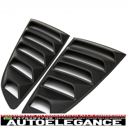 classiche feritoie per finestrini laterali adatte per Ford Mustang Mk6 VI sesta generazione (2015-2019) con feritoie per finestrini posteriori nere AUTOELEGANCERICAMBI
