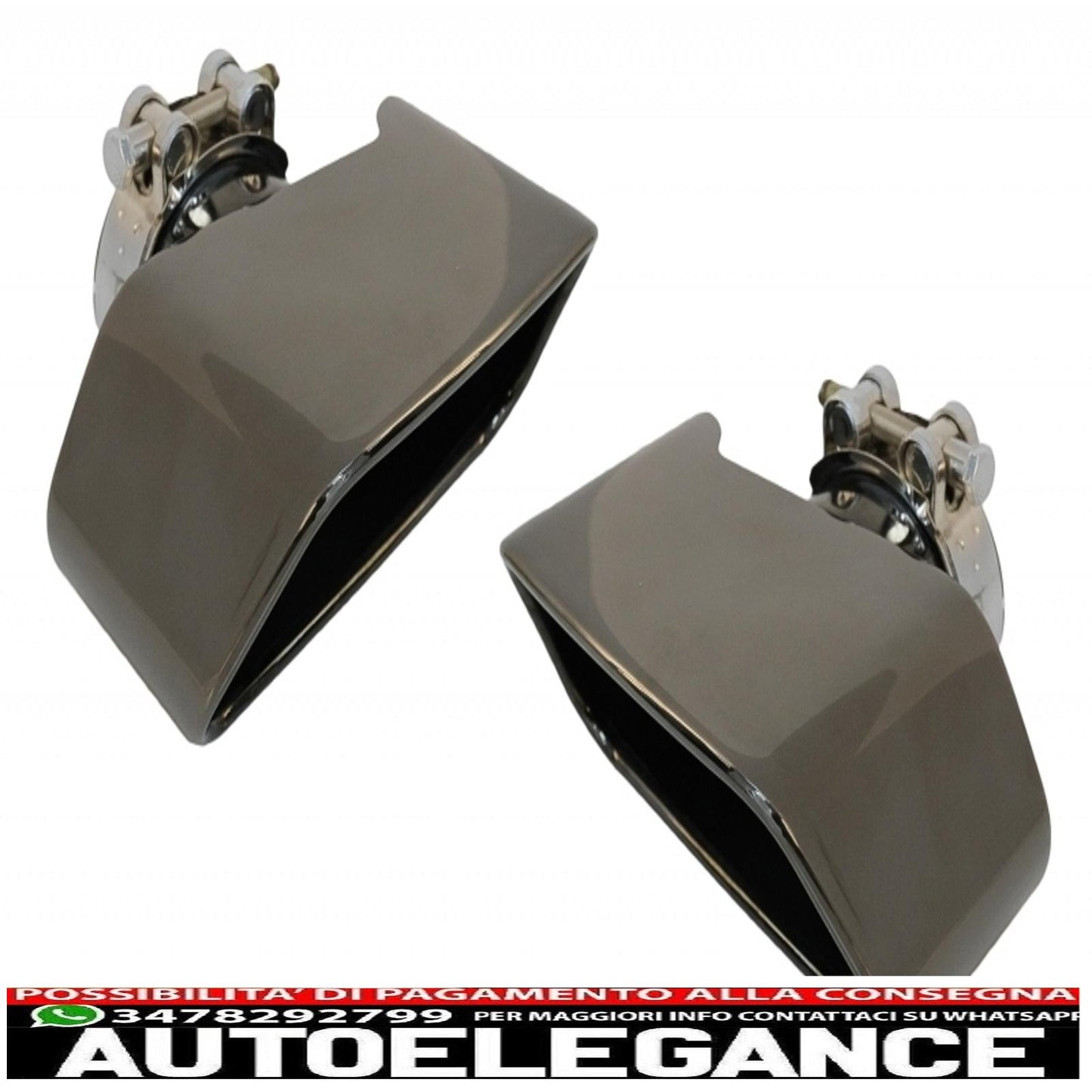 diffusore d'aria a doppia uscita adatto per bmw serie 5 f10 f11 (2011-2017) con terminali di scarico m-performance design nero pianoforte