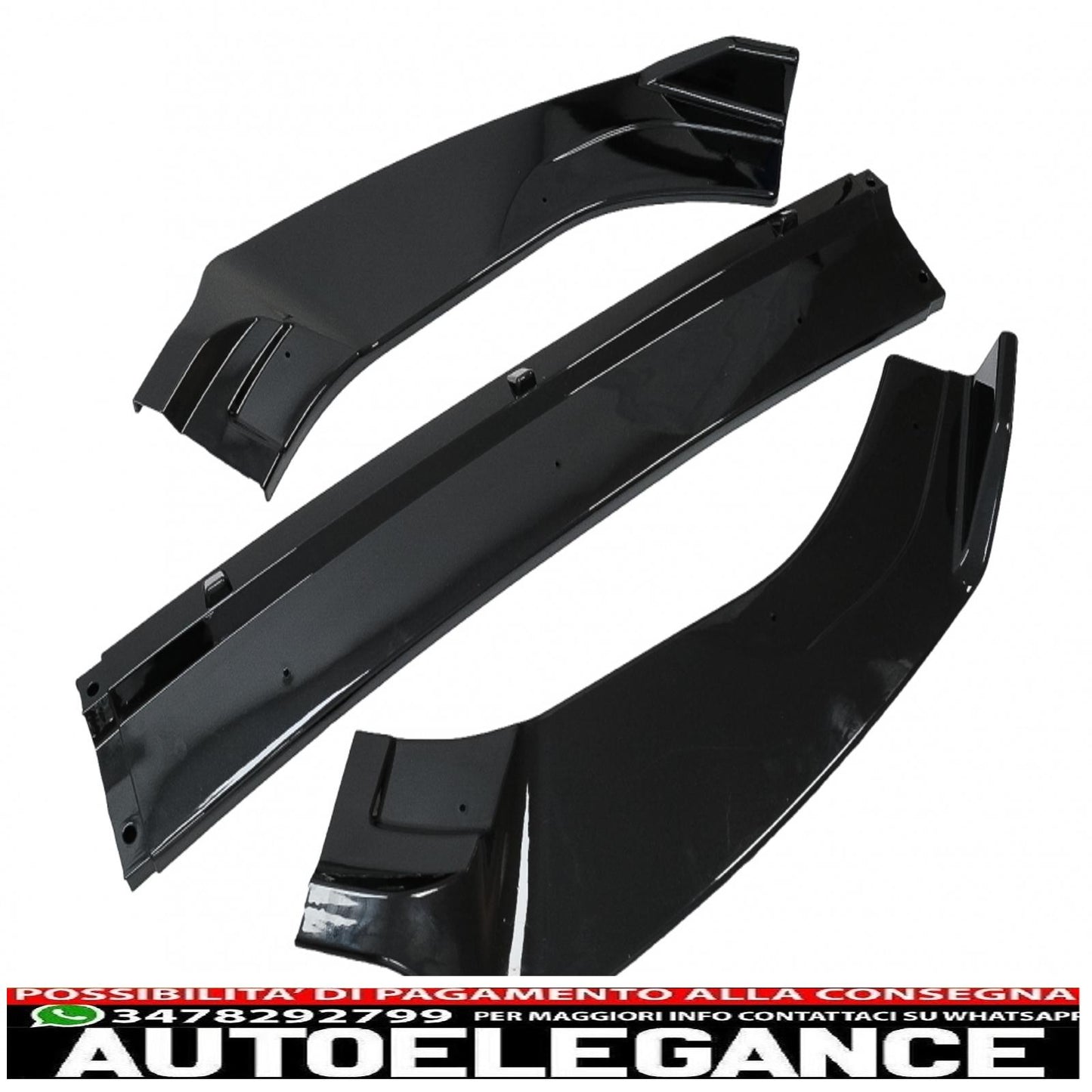 Front bumper lip extension spoiler suitable for vw golf 7.5 facelift (2017-2020) piano black 