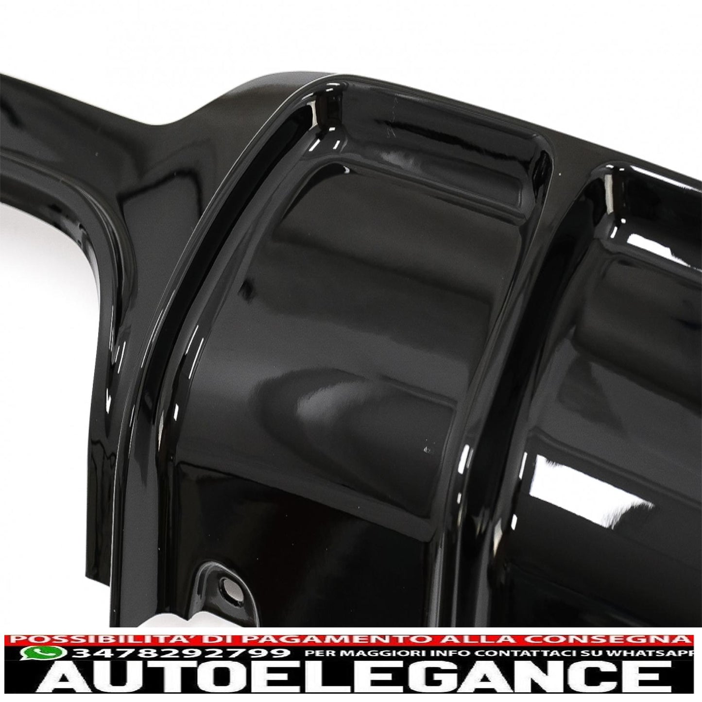 Rear Bumper Diffuser Suitable For BMW 4 Series F32 F33 F36 (2013-2019) Coupe Cabrio M Design Twin Double Outlet Piano Black 