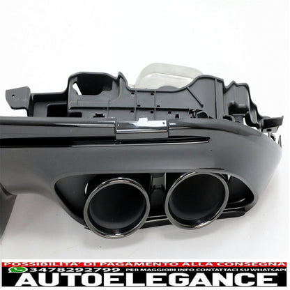 Diffusore del paraurti posteriore con terminali di scarico adatti per mercedes classe c w205 s205 sport line (2014-2020) c43 design night package