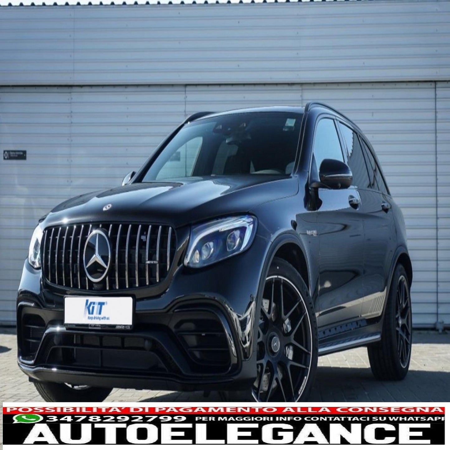 griglia anteriore centrale adatta per mercedes glc x253 c253 (2015-2018) gt r look panamericana