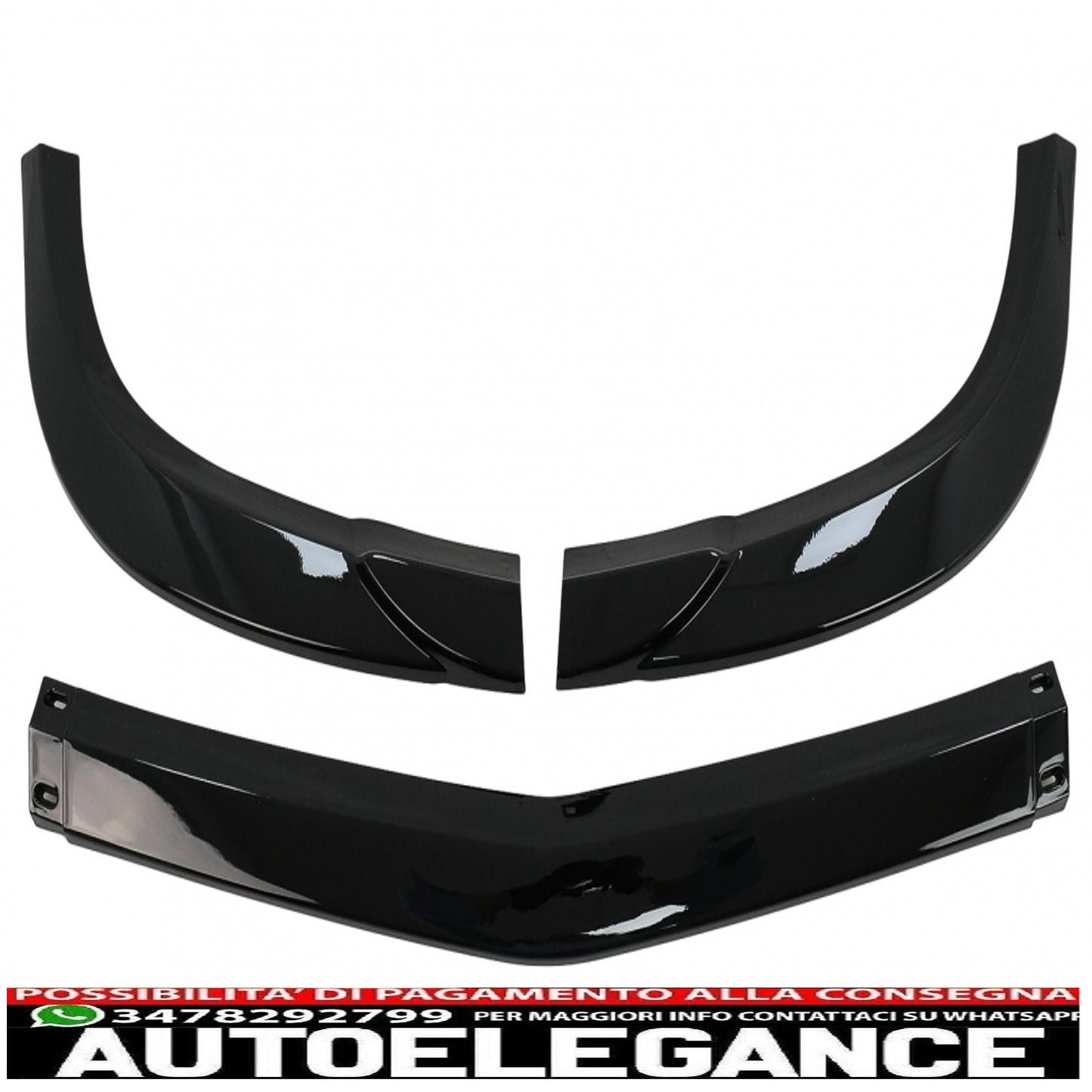 Front bumper lip suitable for mercedes c class w204 s204 c204 sport line facelift (2011-2015) piano black 