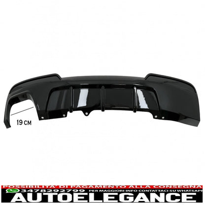 Diffusore d'aria sinistro a doppia uscita adatto per bmw serie 5 f10 f11 berlina touring (2011-2017) m-performance design nero pianoforte