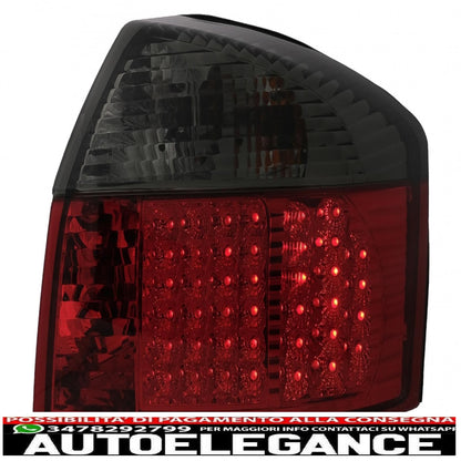 fanali posteriori a led adatti per audi a4 b6 8e berlina (10.2000-10.2004) rosso fumo
