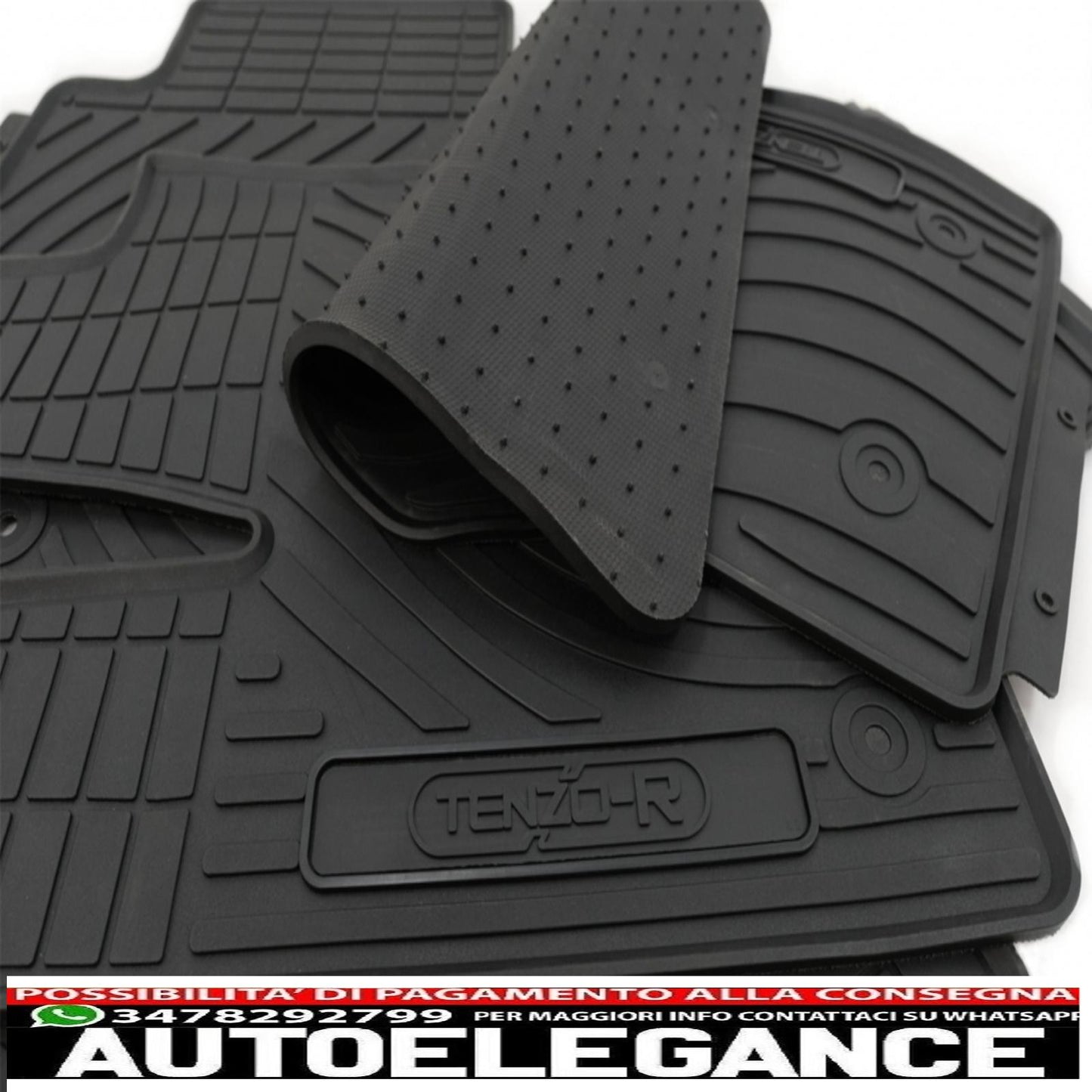Premium tenzo-r black rubber floor mats suitable for Land Range Rover Sport L494 (2013-2017)