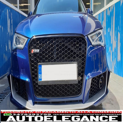 front bumper suitable for audi a3 8v (2012-2015) hatchback sportback rs3 design black gloss 