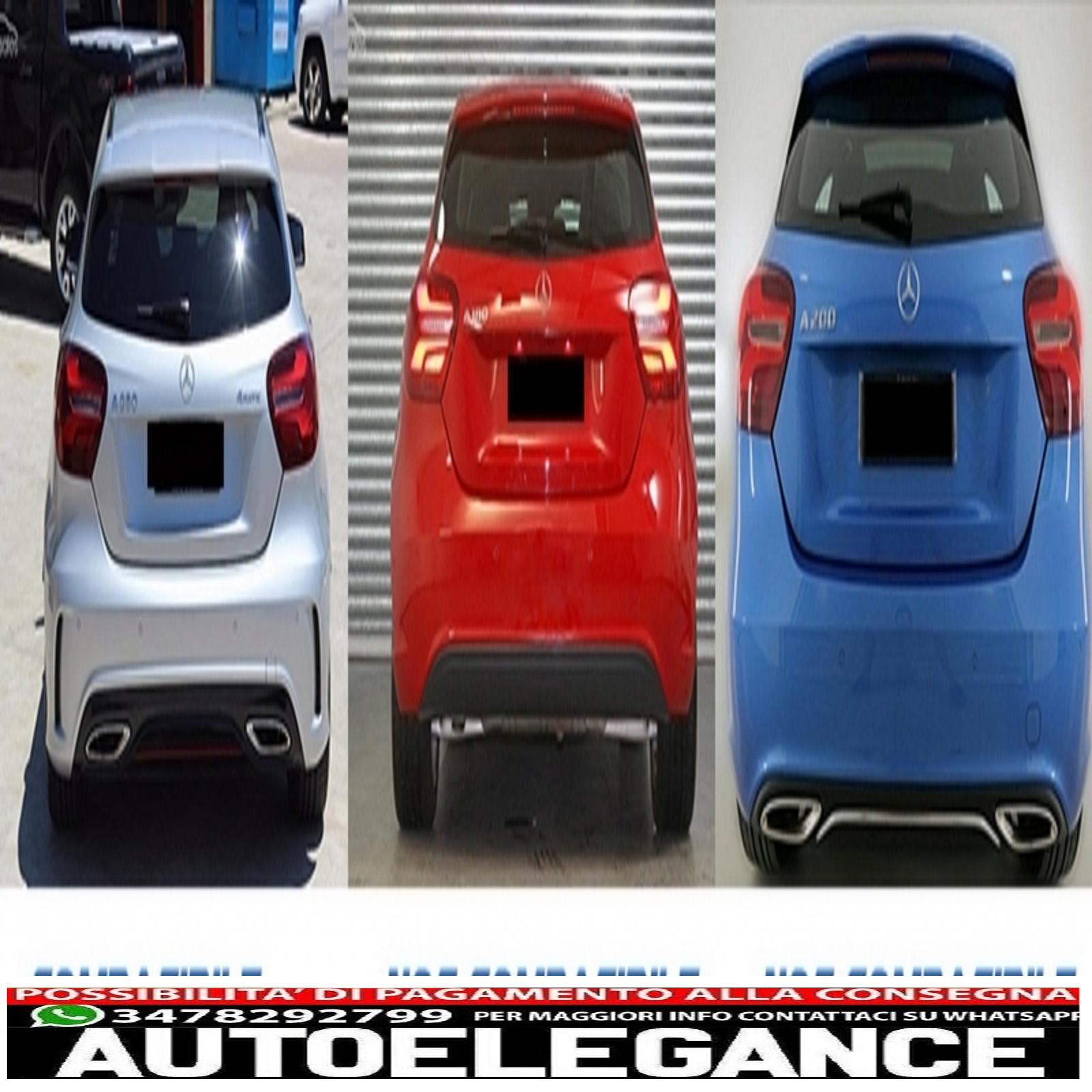 Alette paraurti posteriori flics alette laterali adatte per mercedes classe a w176 (2012-2018) pianoforte nero AUTOELEGANCERICAMBI