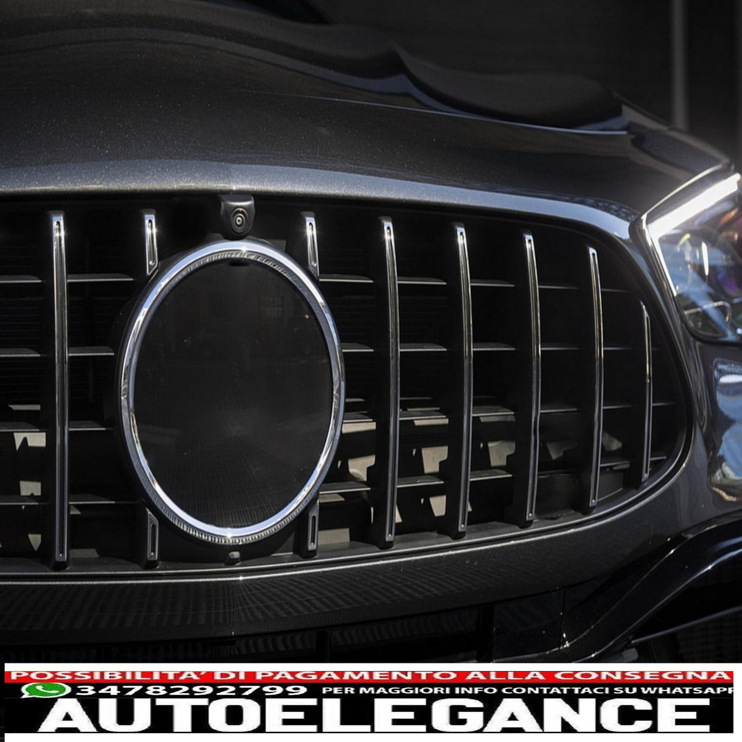 griglia centrale adatta per mercedes classe e facelift w213 s213 c238 a238 sport line (2020-up) gt-r design panamericana cromata