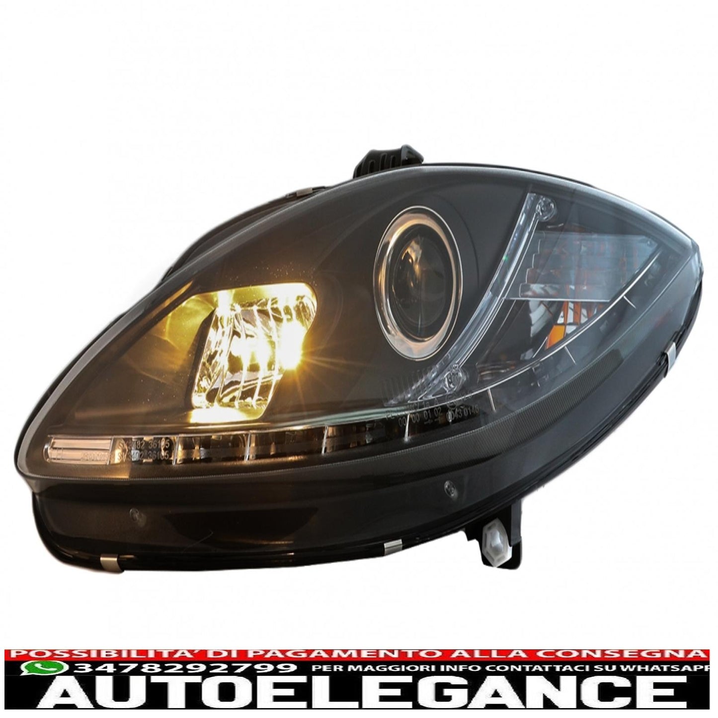 led drl headlights suitable for Seat leon altea toledo (06.2005-2009) black