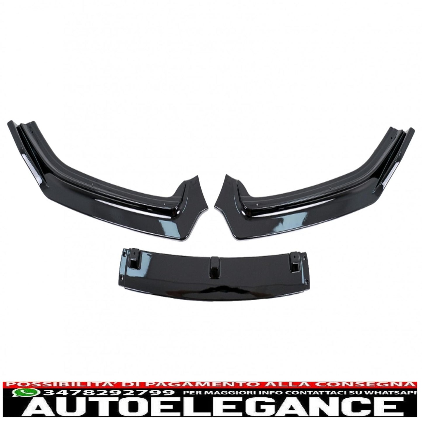 Front Bumper Lip Extension Spoiler Suitable For VW Polo 6R 6C Facelift (2009-2017) Piano Black 