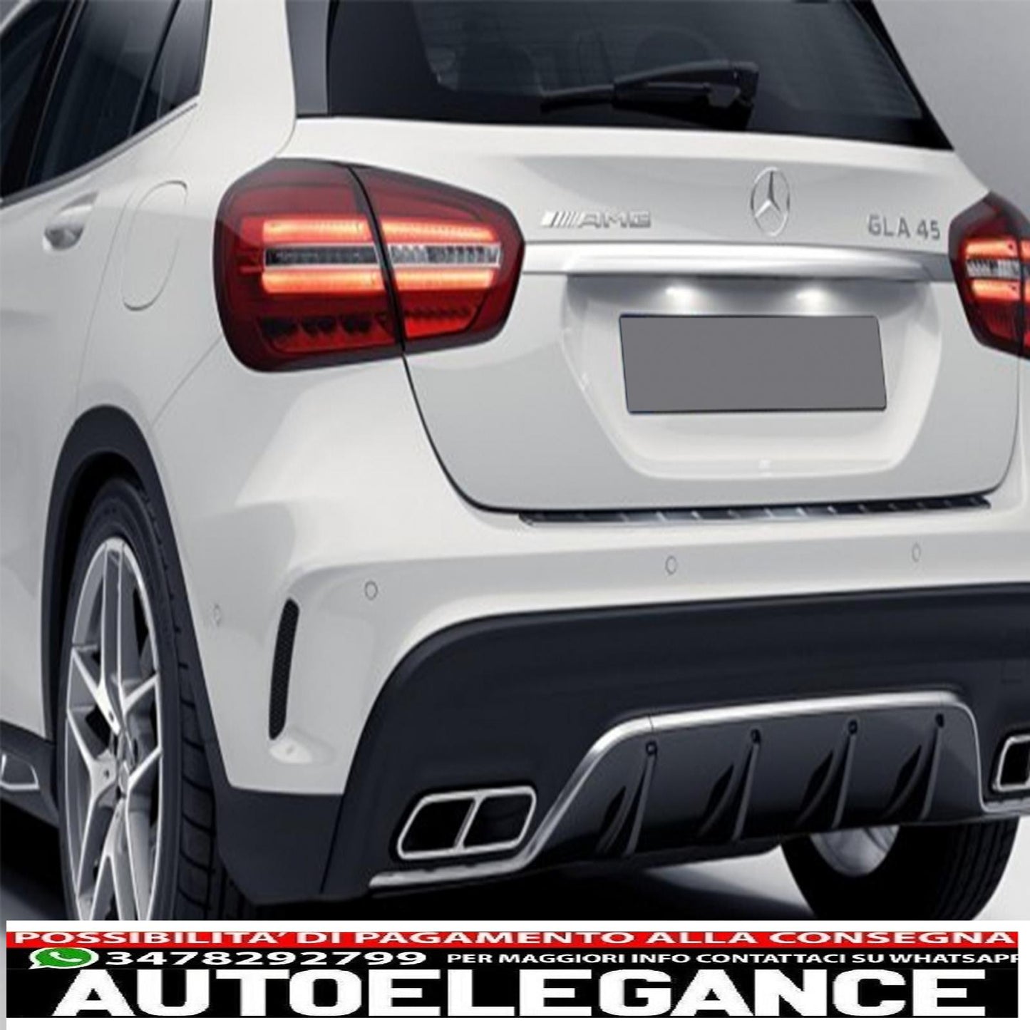 Alette paraurti posteriori alette laterali flic adatte per mercedes gla x156 gla250 gla45 (2014-up) edizione nera AUTOELEGANCERICAMBI