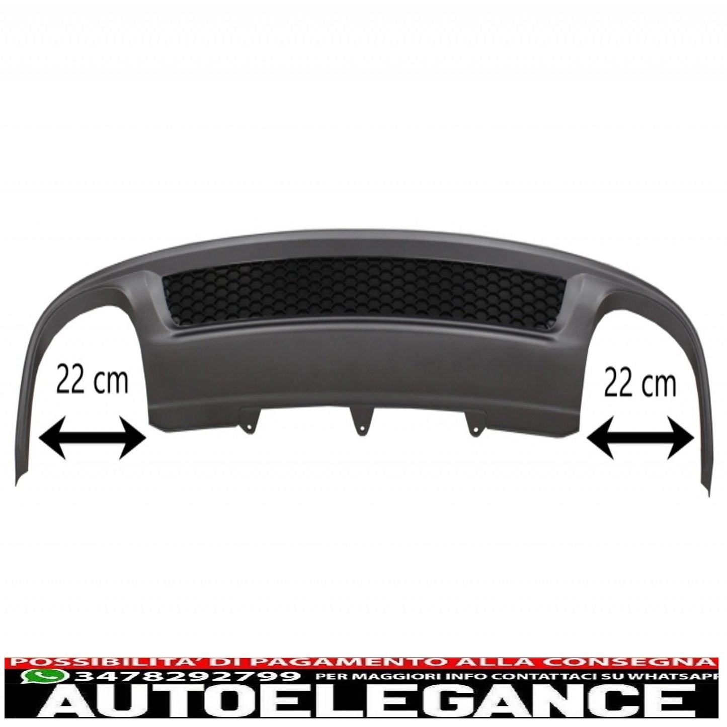 Diffusore d'aria con mantovana per paraurti posteriore adatto per audi a4 b8 facelift limousine avant (2012-2015) con terminali di scarico terminali di scarico solo design s-line paraurti standard