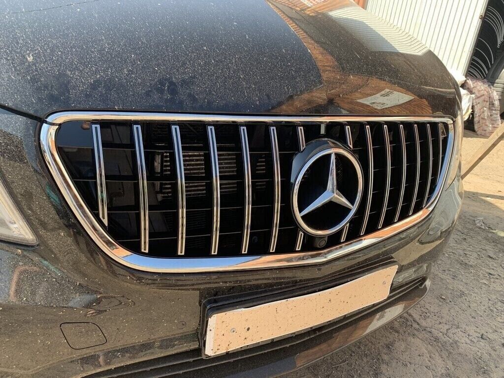 FRONT GRILLE FOR MERCEDES VITO W447 2014-2019 GT LOOK CHROME WITH MESH