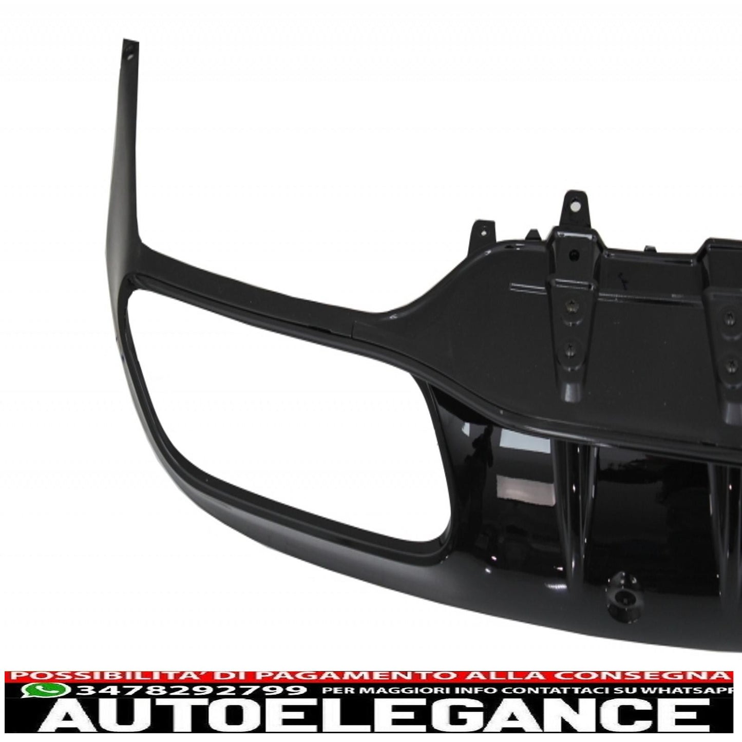 Diffusore mantovana per paraurti con alette paraurti posteriore adatto per mercedes classe c c205 a205 coupe cabriolet (2014-2019) restyling c63s design tutto nero