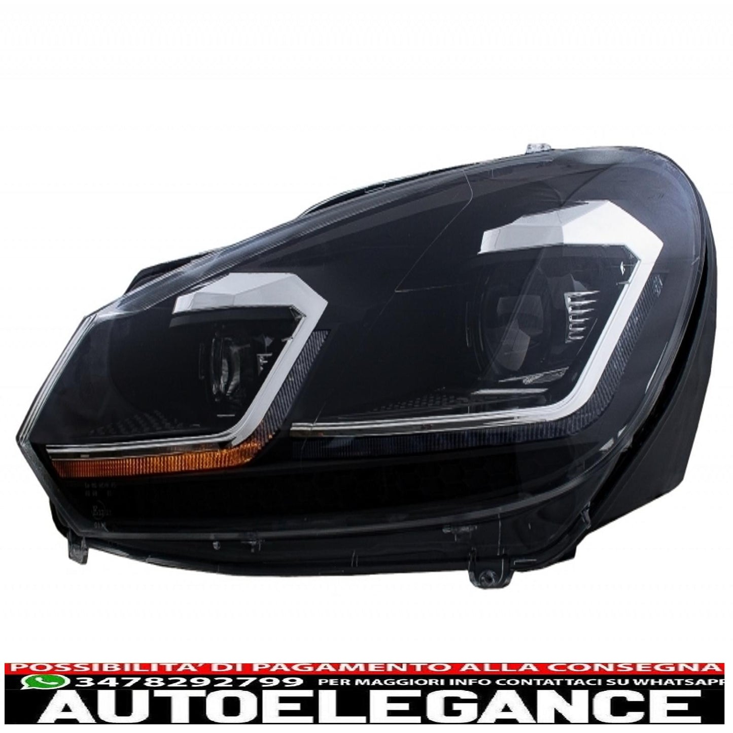 griglia anteriore griglia centrale adatta per vw golf vi (2008-2013) con fari a led luci di svolta sequenziali dinamiche e dinamiche design r20