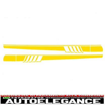 Set of side and top hood roof tailgate decals stickers, matt yellow, suitable for mercedes c205 coupe a205 cabriolet (2014-up) 