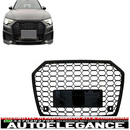 center grille without badge suitable for audi a6 c8 4k (2018-up) rs6 design piano black 