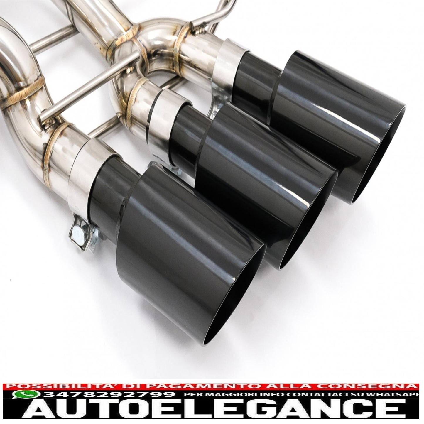 complete exhaust system suitable for mercedes g-class w463 (2009-2018) g500 g55 g63 g65 black triple exhaust pipes with electronic valve