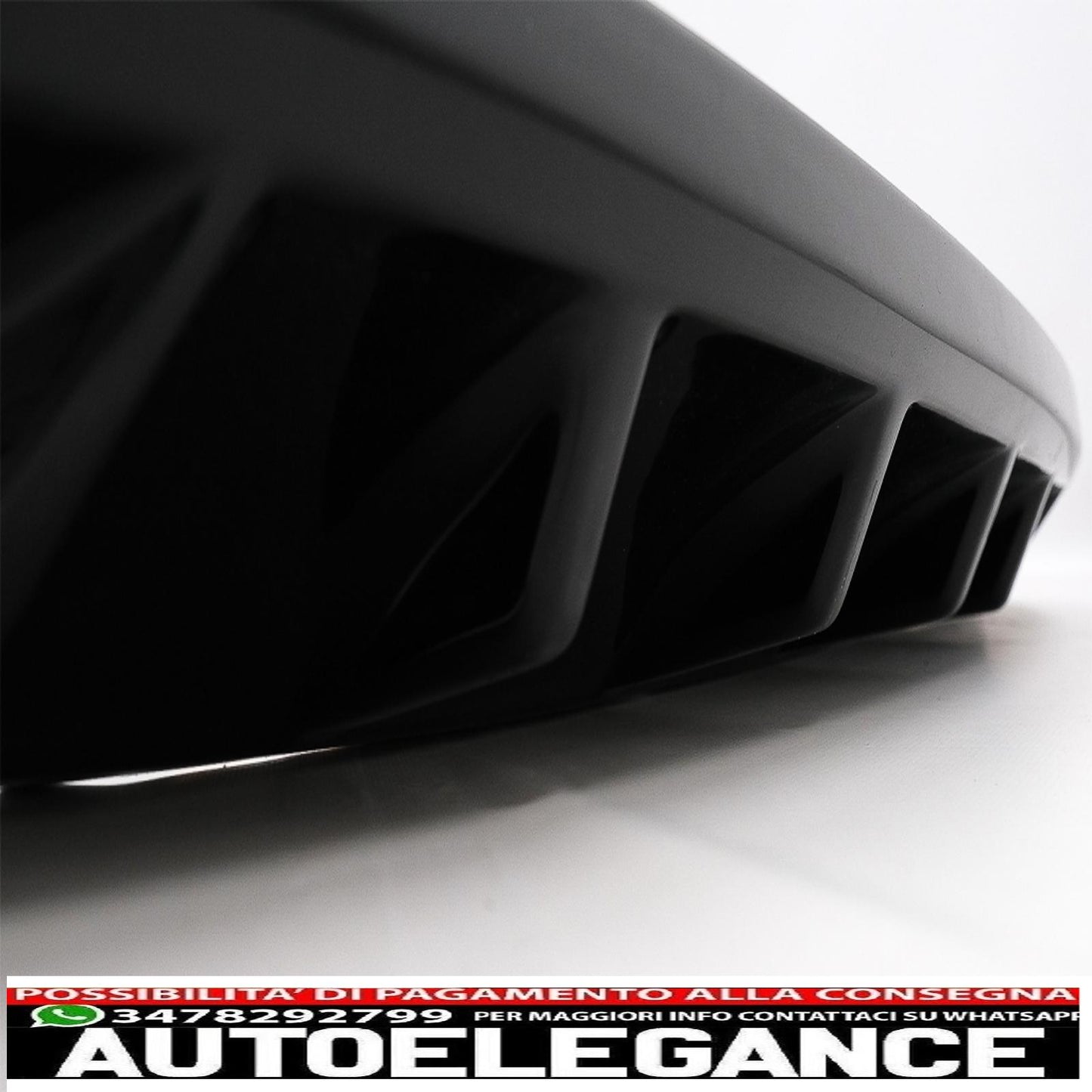 Diffusore d'aria mantovana paraurti posteriore adatto per skoda octavia iii 5e berlina station wagon (2013-2019) nero pianoforte