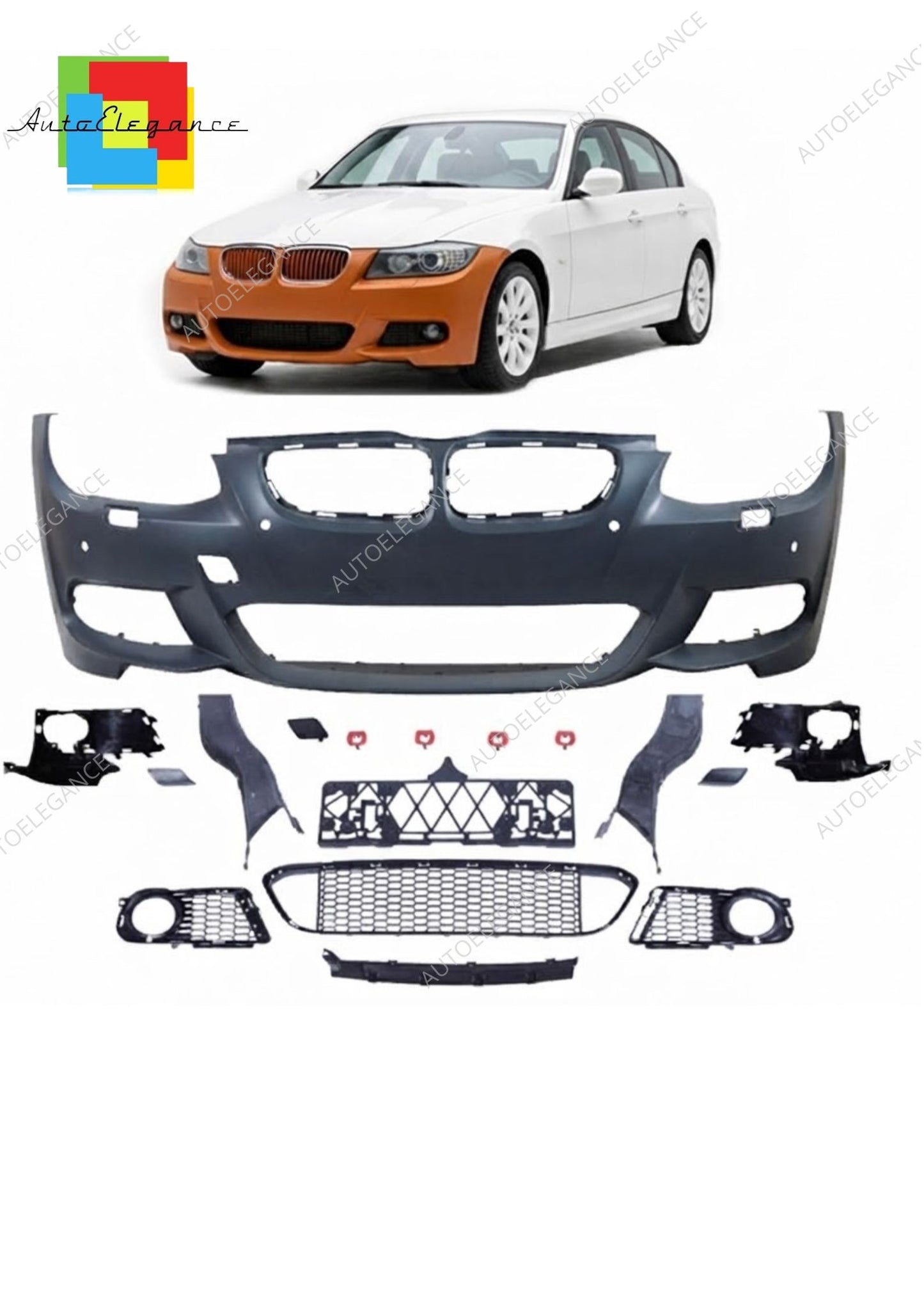 👉Paraurti Anteriore M-Tech PDC SRA adatto per BMW Serie 3 E92 E93 2010-2013👈