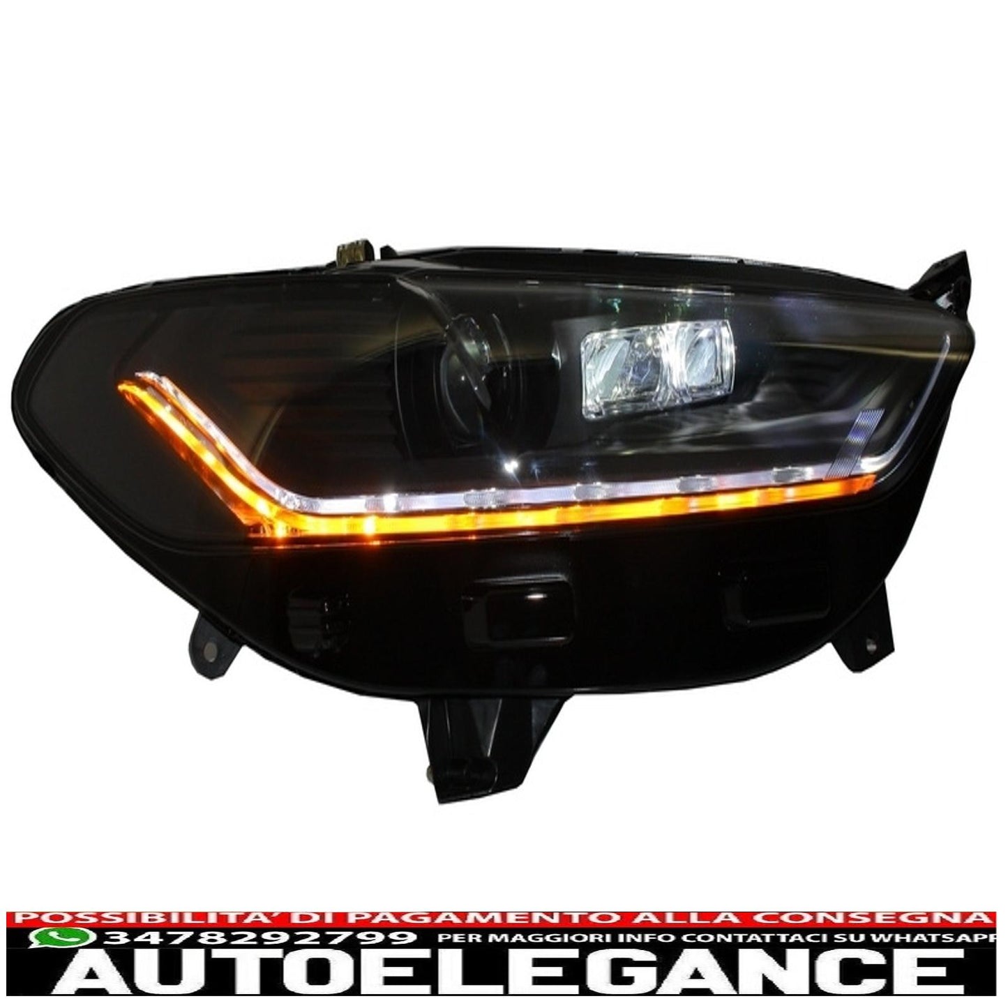 led drl headlights suitable for ford mondeo mk5 (2013-2016) black dynamic and smooth sequential cornering lights 