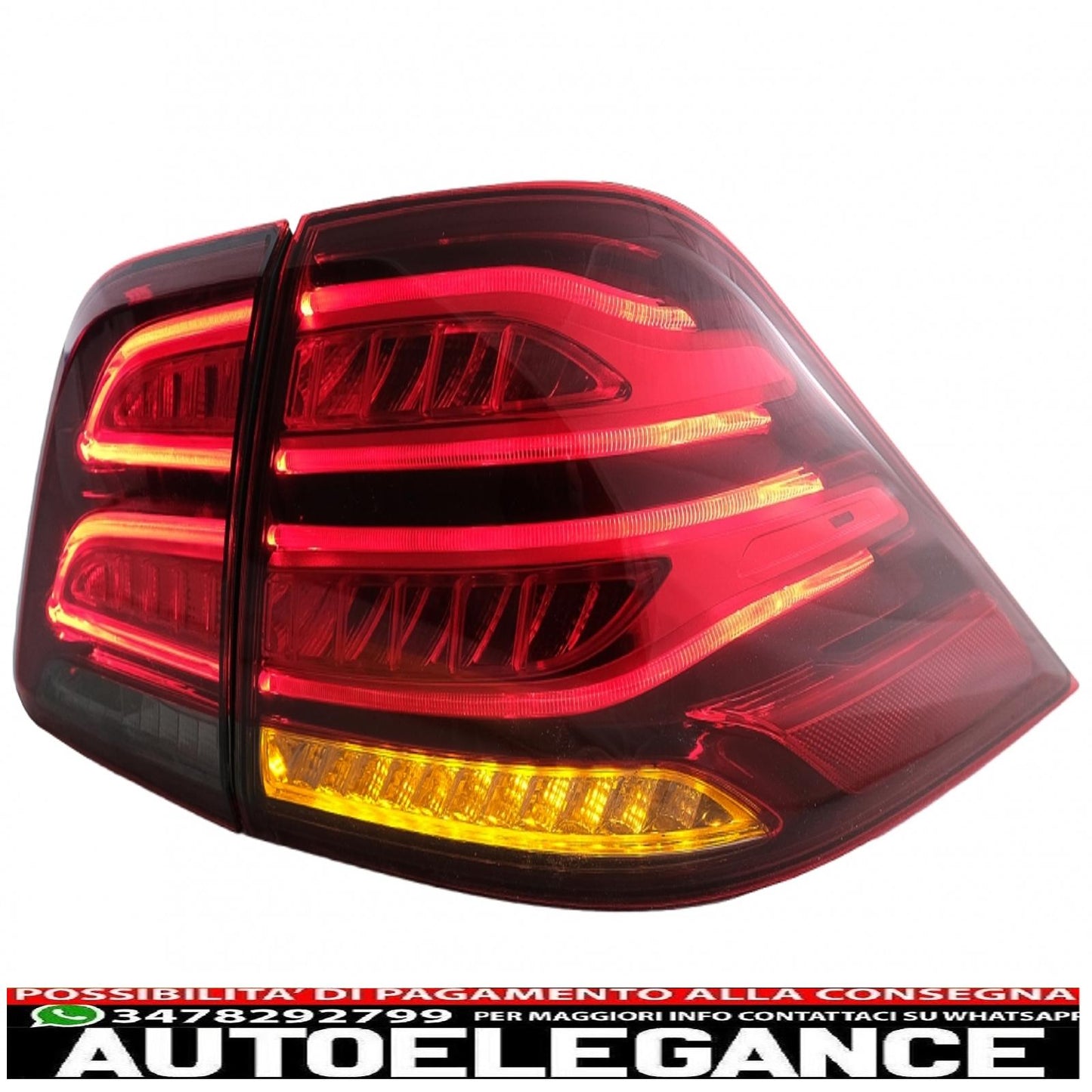 full led rear lights suitable for mercedes m class w166 (2012-2015) red white left