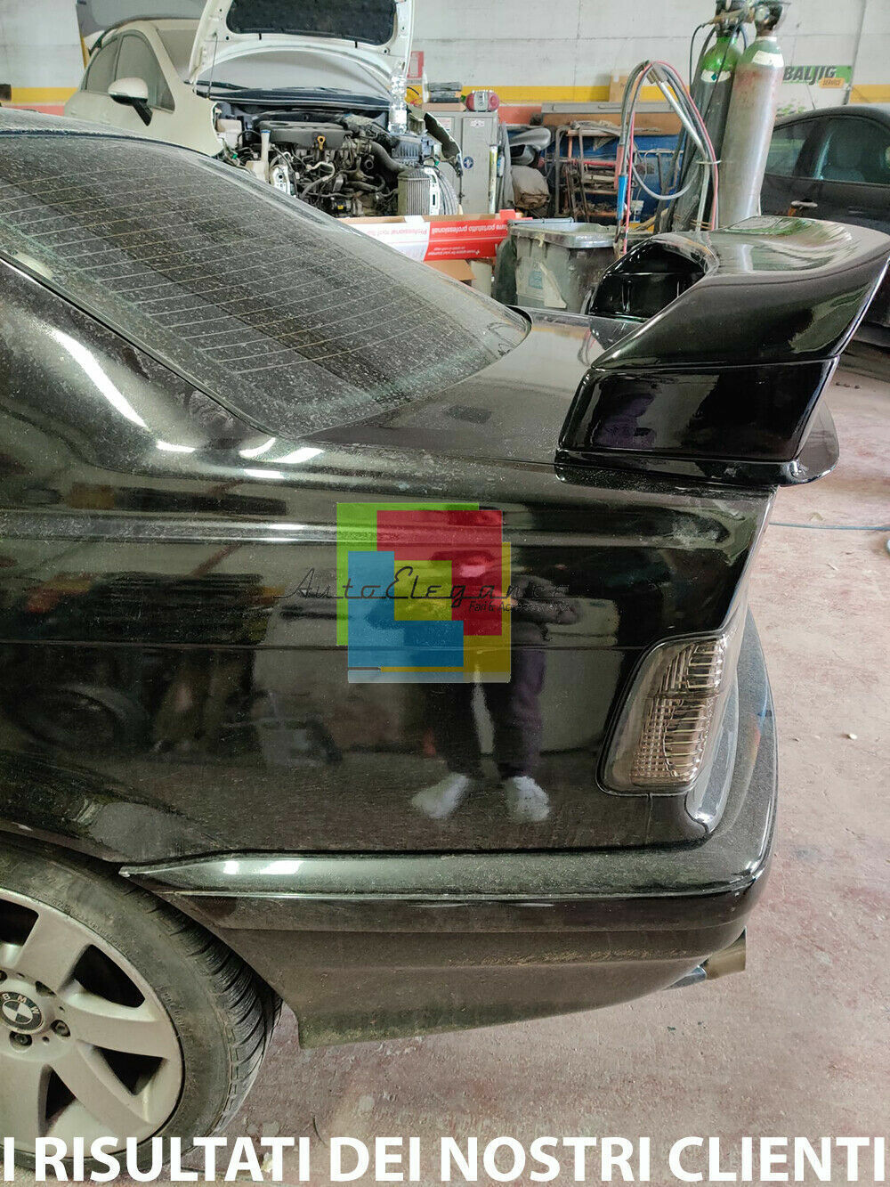 BMW SERIE 3 E36 BERLINA COUPE SPOILER ALETTONE POSTERIORE COFANO M3 NERO LUCIDO AUTOELEGANCERICAMBI