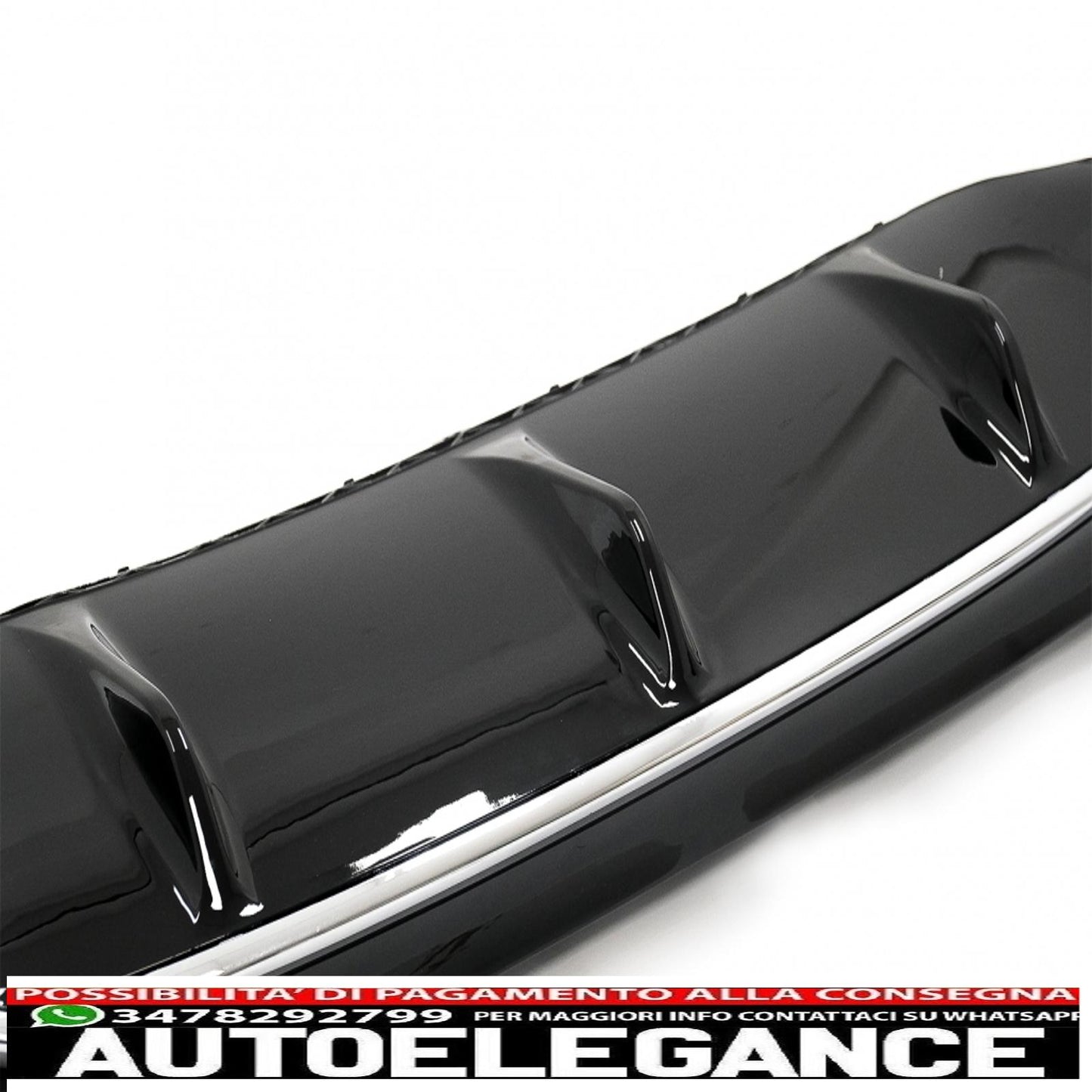 diffusore posteriore adatto per mercedes classe e w213 (2016-2019) e63 design edizione cromata