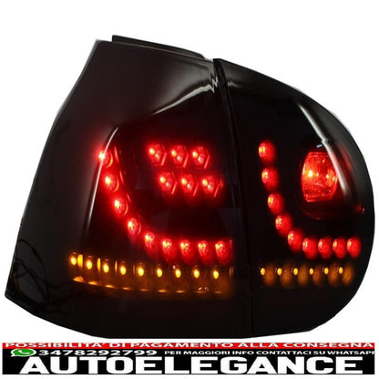 led rear lights suitable for vw golf v 5 left hand drive (2004-2009) smoked black look extreme urban style