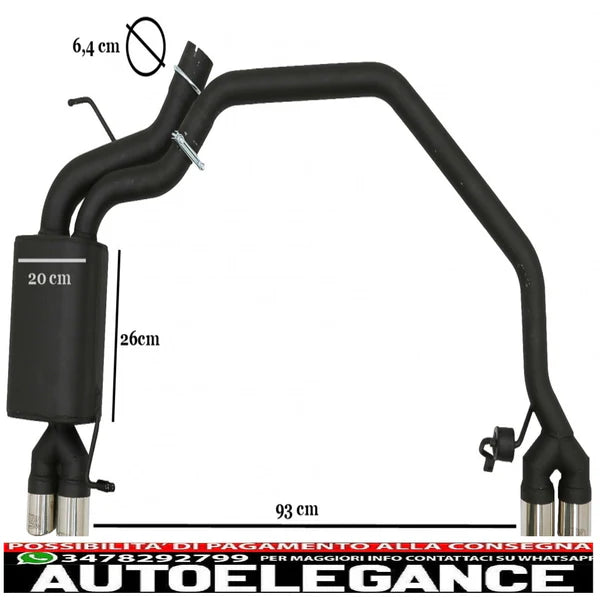 sistema di scarico adatto per bmw serie 5 f10 (2011-2016) 102-433/70rs doppi tubi di scarico