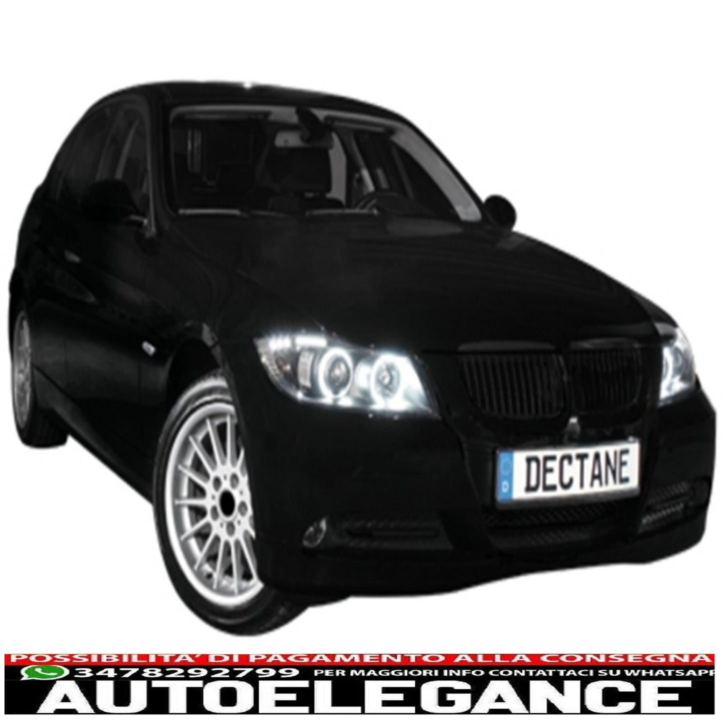 headlights suitable for bmw 3 series e90 e91 (03.2005-08.2008) angel eye ccfl black 