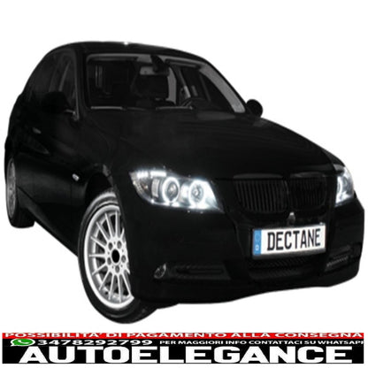headlights suitable for bmw 3 series e90 e91 (03.2005-08.2008) angel eye ccfl black 