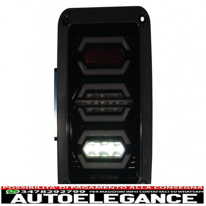 fanali posteriori full led adatti per jeep wrangler jk rubicon (2007-2017) fumè
