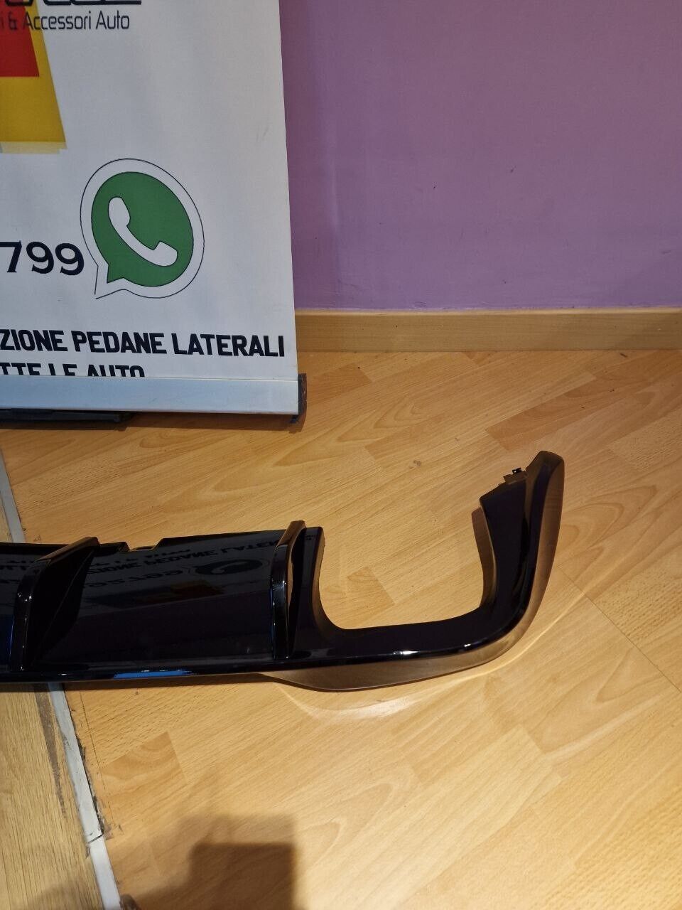 DIFFUSORE POSTERIORE PER VW GOLF 8 2019+ SOTTO PARAURTI DOPPIO SCARICO RLINE