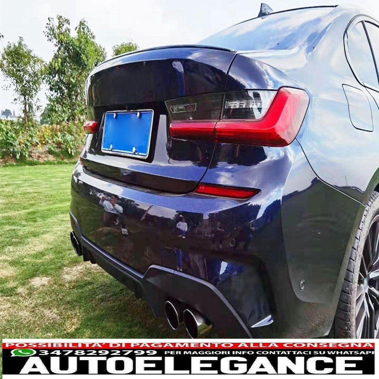 exhaust muffler tips suitable for bmw 3 series g20 g28 m-sport (2019-up) titanium black 