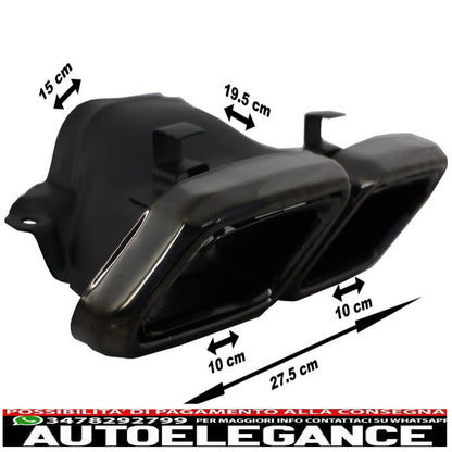 diffusore posteriore con terminali di scarico neri adatto per mercedes classe e w212 s212 facelift (2013-2016) solo paraurti pacchetto sportivo