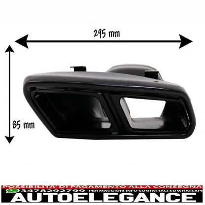 diffusore posteriore con terminali di scarico neri adatto per mercedes classe e w212 s212 facelift (2013-2016) solo paraurti pacchetto sportivo