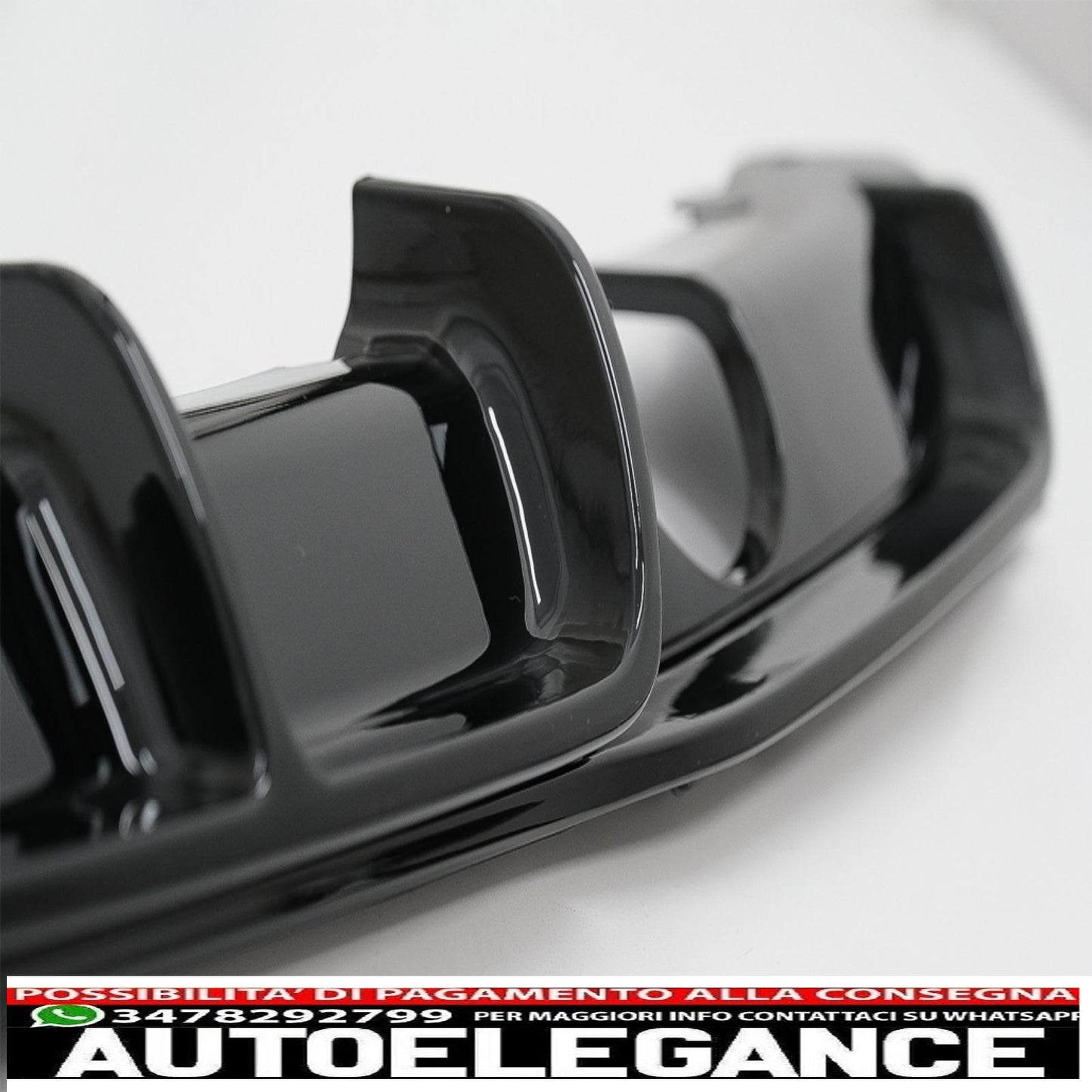 spoiler paraurti posteriore mantovana diffusore doppia uscita per scarico singolo adatto per bmw serie 3 f30 f31 (2011-2019) m design nero pianoforte