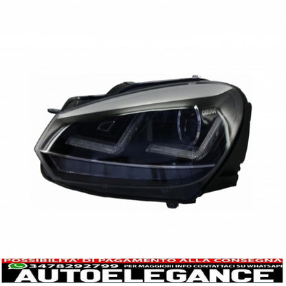griglia anteriore adatta per vw golf vi (2008-2012) con fari allo xeno osram luci di svolta sequenziali dinamiche a led cromate design r20