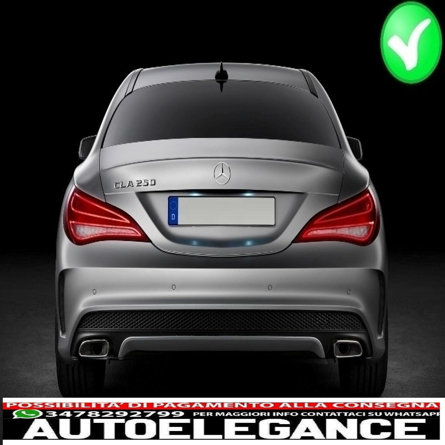 diffusore aria paraurti posteriore adatto per mercedes w117 cla (2013-2018) restyling cla45 look carbonio
