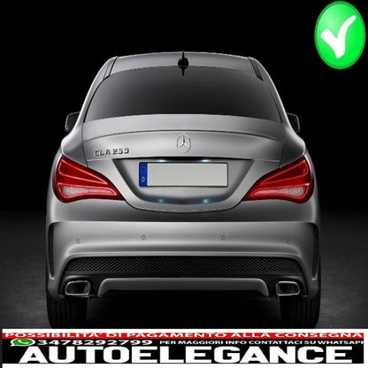 diffusore aria paraurti posteriore adatto per mercedes w117 cla (2013-2018) restyling cla45 look carbonio
