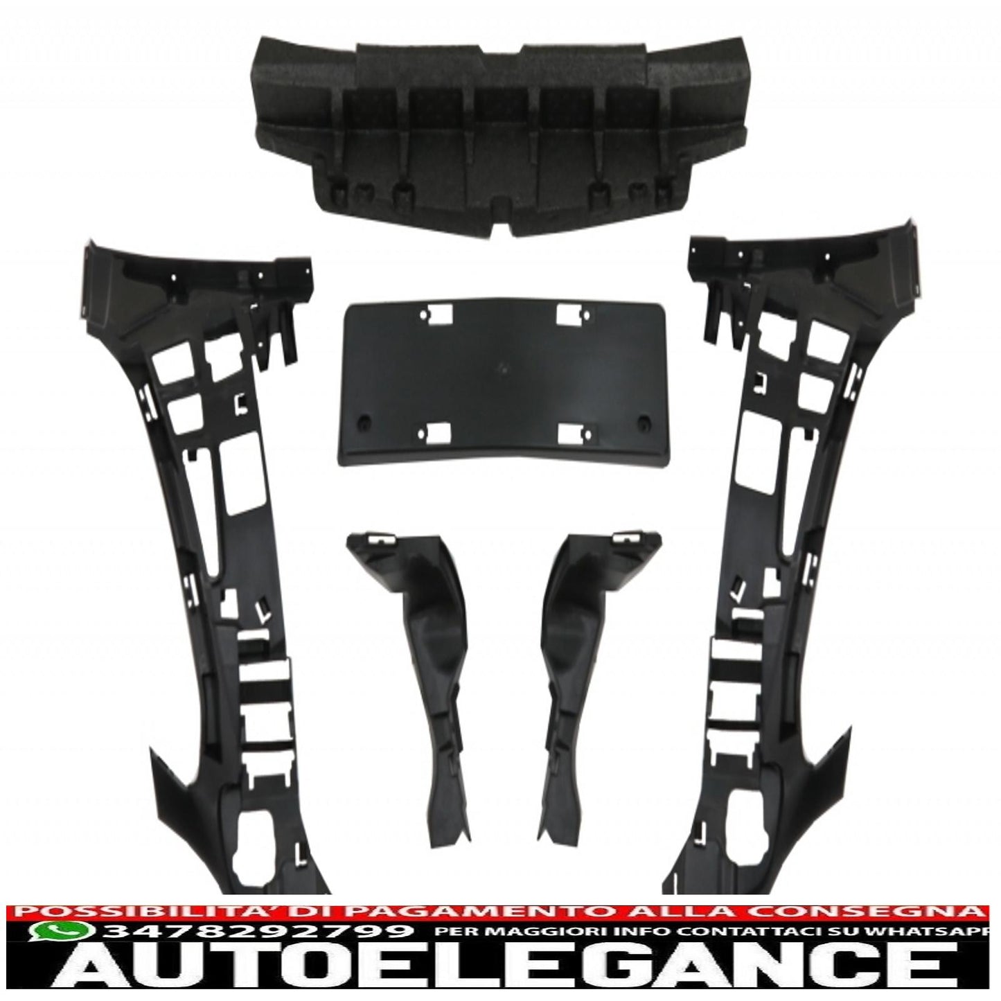 paraurti anteriore con diffusore e terminali neri adatto a mercedes classe c w205 s205 amg sport line (2014-2020) c63s design