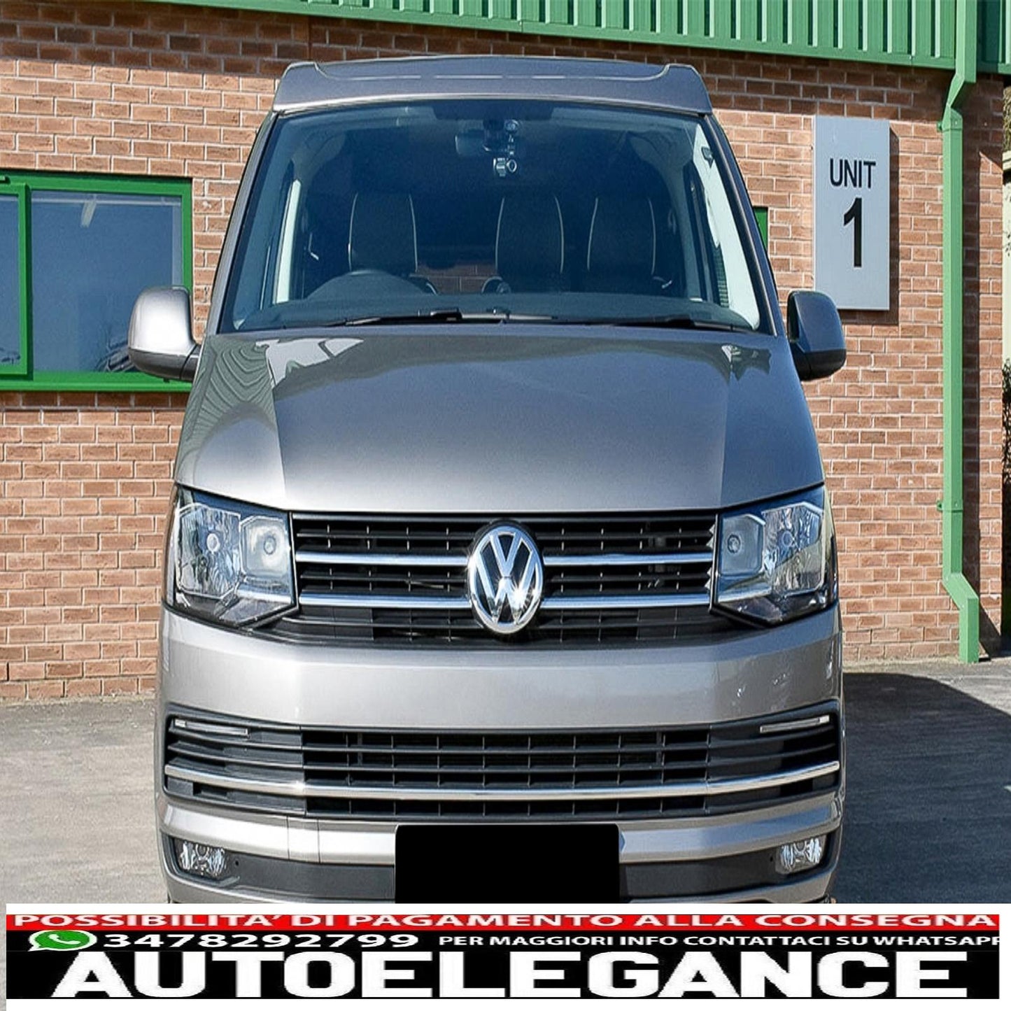 Additional spoiler lip for front bumper suitable for VW Transporter T6 (2015-up) glossy black 