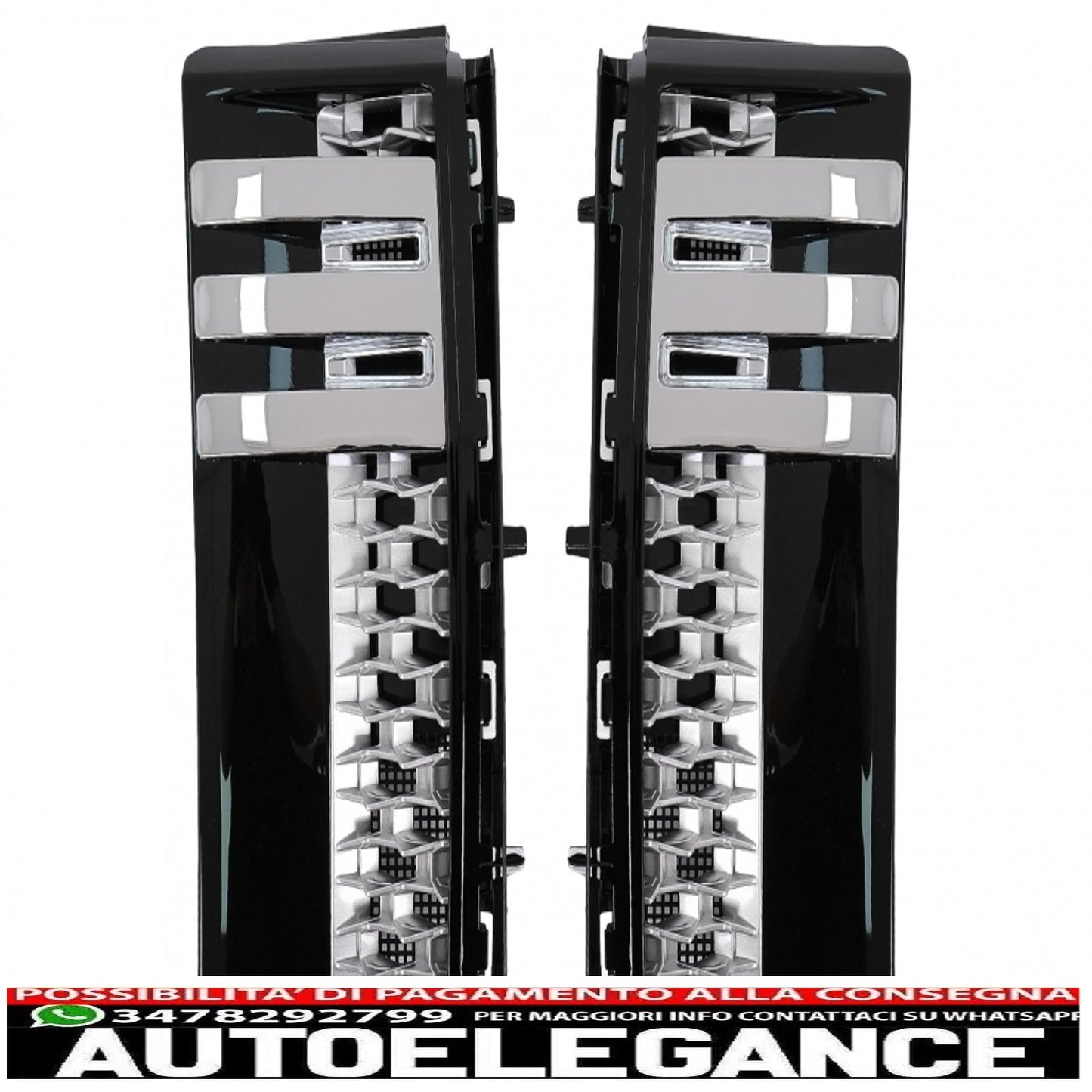 central grille and side vents group suitable for land rover vogue l322 iii (2010-2012) autobiography look black edition