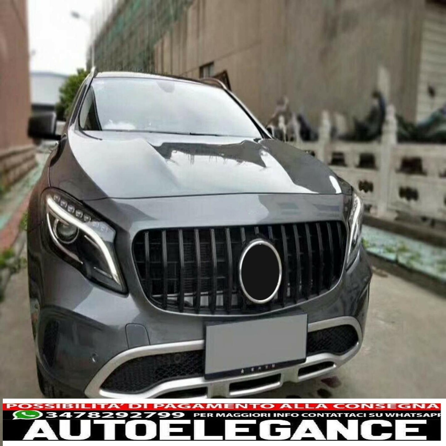 griglia anteriore adatta per mercedes classe gla x156 restyling (2017-up) gt-r panamericana design black edition