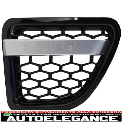 central grille and side vents group suitable for land rover range rover sport (2005-2008) l320 autobiography look all black edition