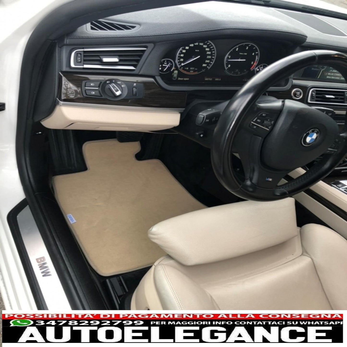 Beige carpet mat suitable for bmw 7 series (f01) 11/2008-09/2015