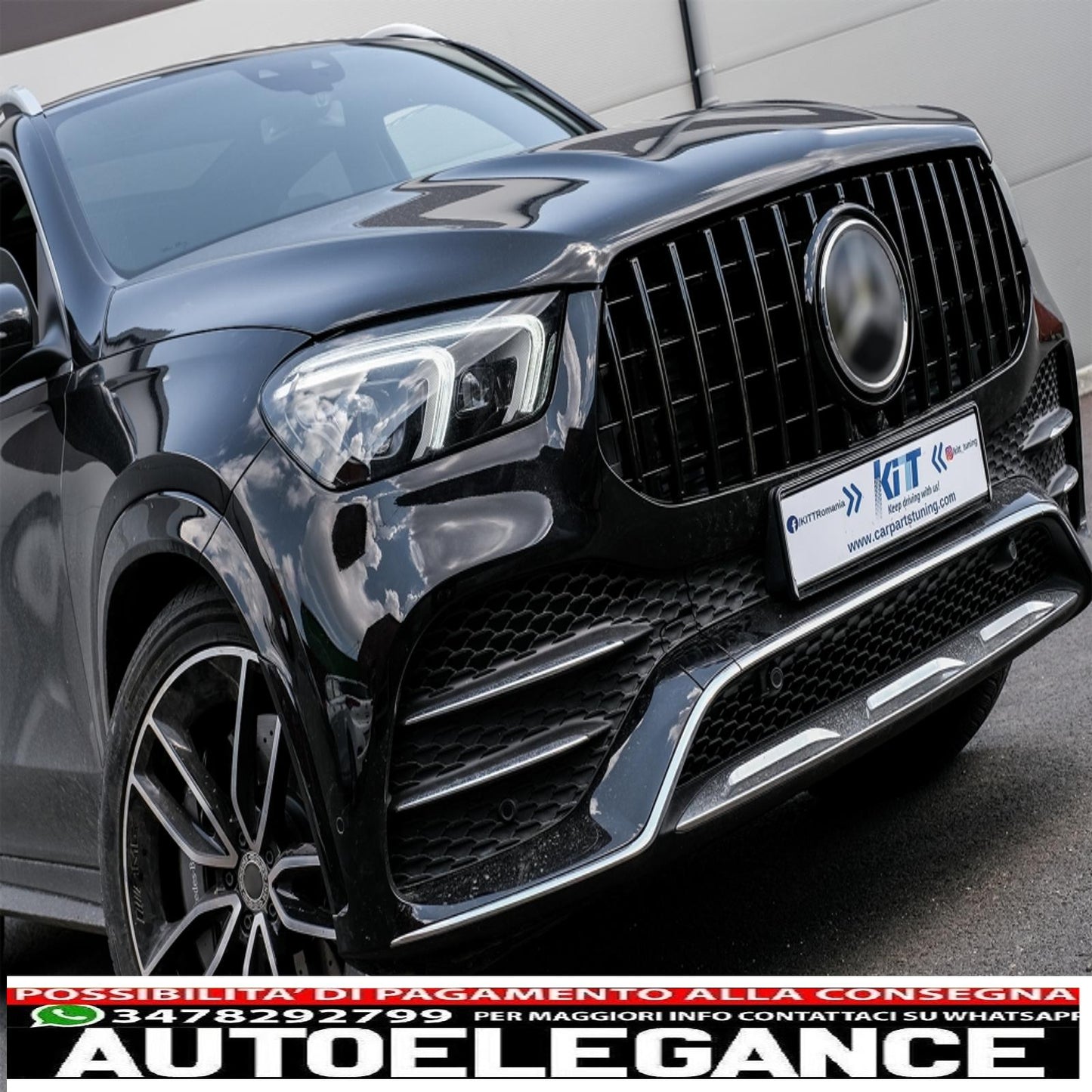 Griglia anteriore centrale adatta per mercedes gle suv w167 v167 gle coupe c167 pacchetto sportivo (2019-up) gtr design panamericana tutto nero